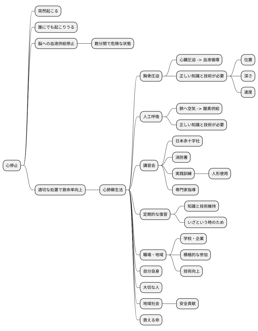 心肺蘇生法の訓練