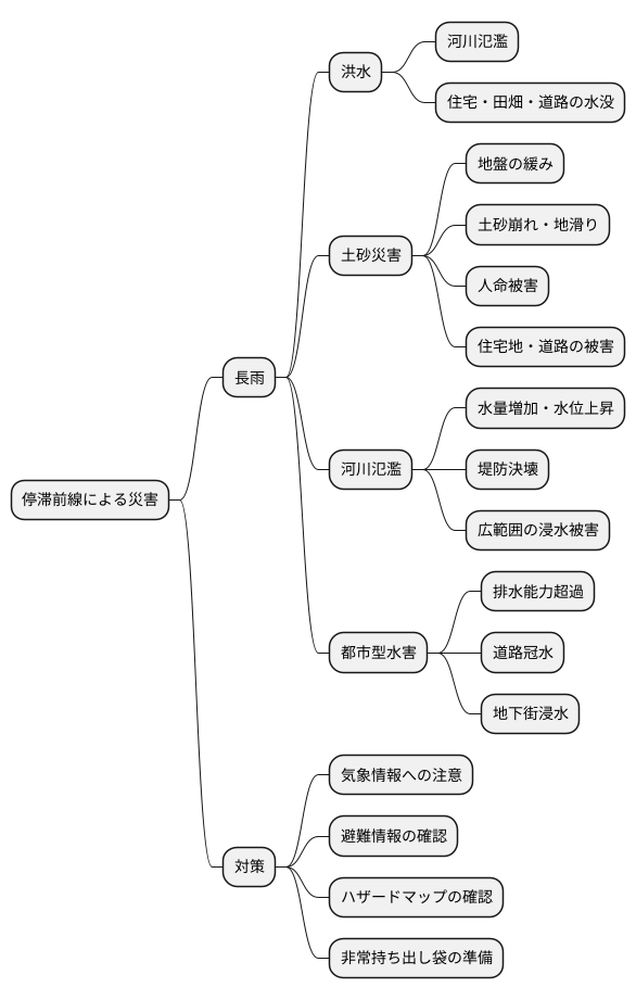 停滞前線による災害