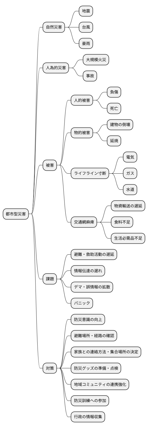 都市型災害への備え