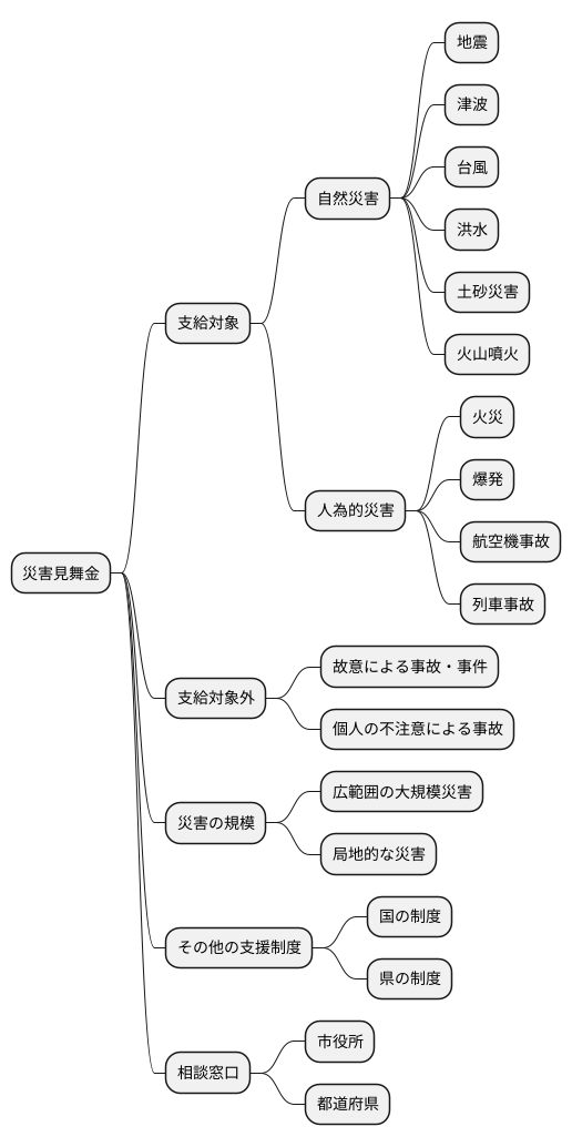 支給対象となる災害