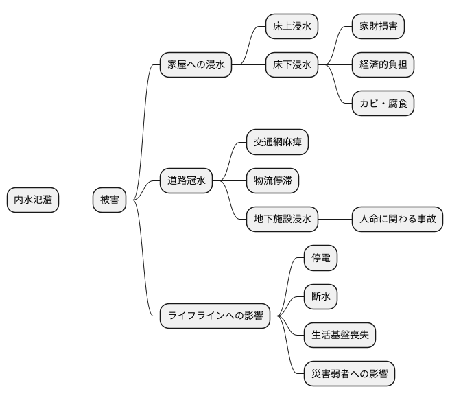 内水氾濫による被害