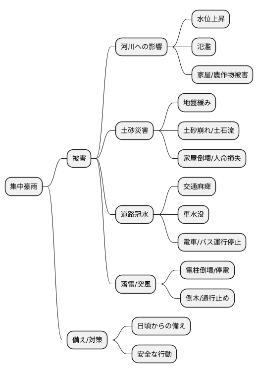 しゅう雨による被害