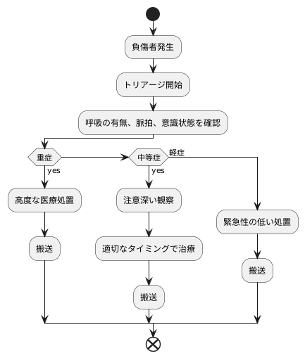 最初のT:負傷者の状態把握