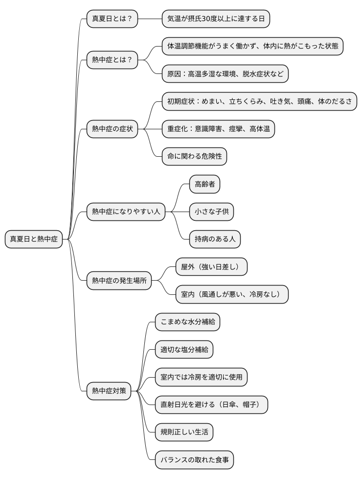 真夏日と健康への影響