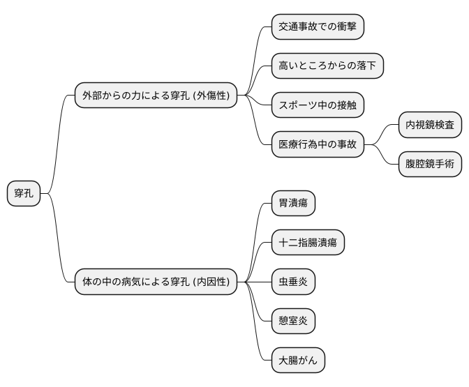 穿孔の主な原因